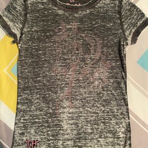 Distressed cowgirl hardware tee